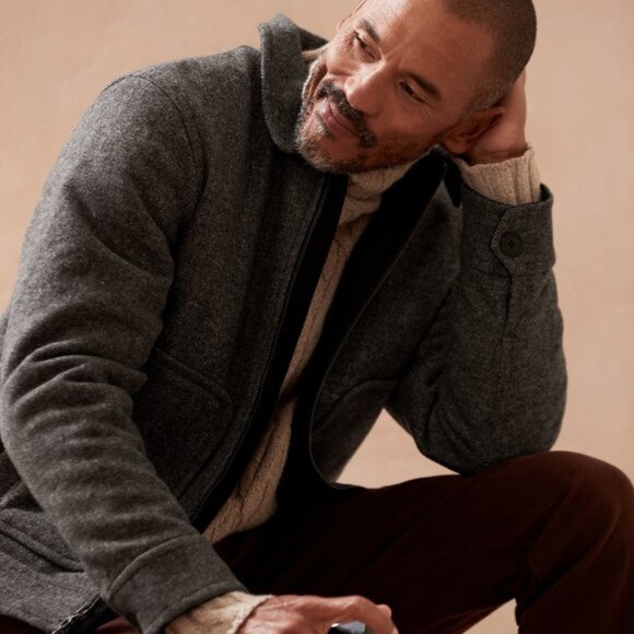 Banana Republic Wool Blend Short Jacket size L Heather Gray - Picture 6 of 6